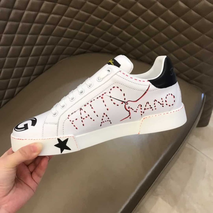 DOLCE    G@BB@N@ CALFSKIN NAPPA PORTOFINO SNEAKERS   DG29