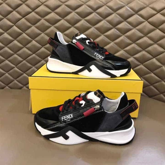 FEND1 CHUNKY LACE-UP TRAINERS BLACK   FD19