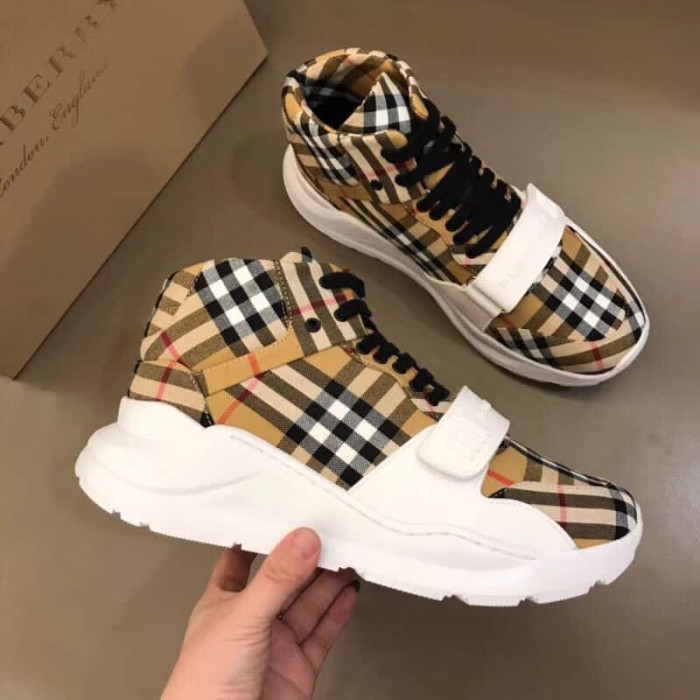 BURB5RRY VINTAGE CHECK HIGH-TOP SNEAKERS   BBR2