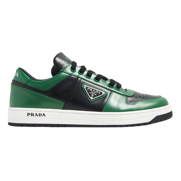 PR@DA@ DOWNTOWN LEATHER SNEAKERS GREEN   PRD092