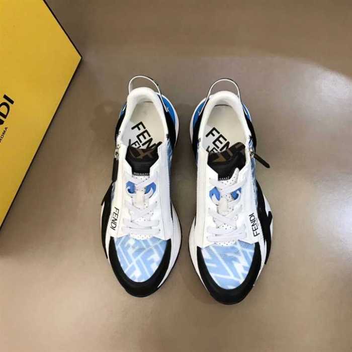 FEND1 FLOW LIGHT BLUE NYLON LOW TOPS SNEAKERS   FD02