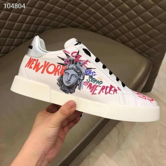 DOLCE    G@BB@N@ PORTOFINO SNEAKERS IN PRINTED NAPPA CALFSKIN   DG6