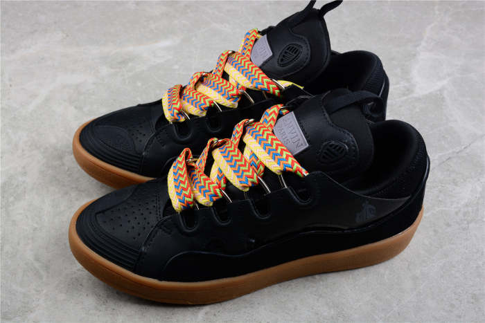 L@nvin Black and Gum Sole Sneaker