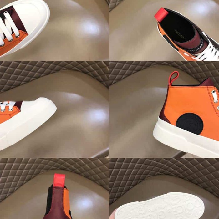DOLCE AND  G@BB@N@ QUILTED TWO-TONE NYLON PORTOFINO LIGHT MID-TOP SNEAKERS   DG106