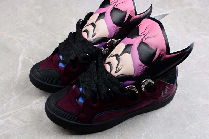 L@nvin Burgundy Suede Sneakers