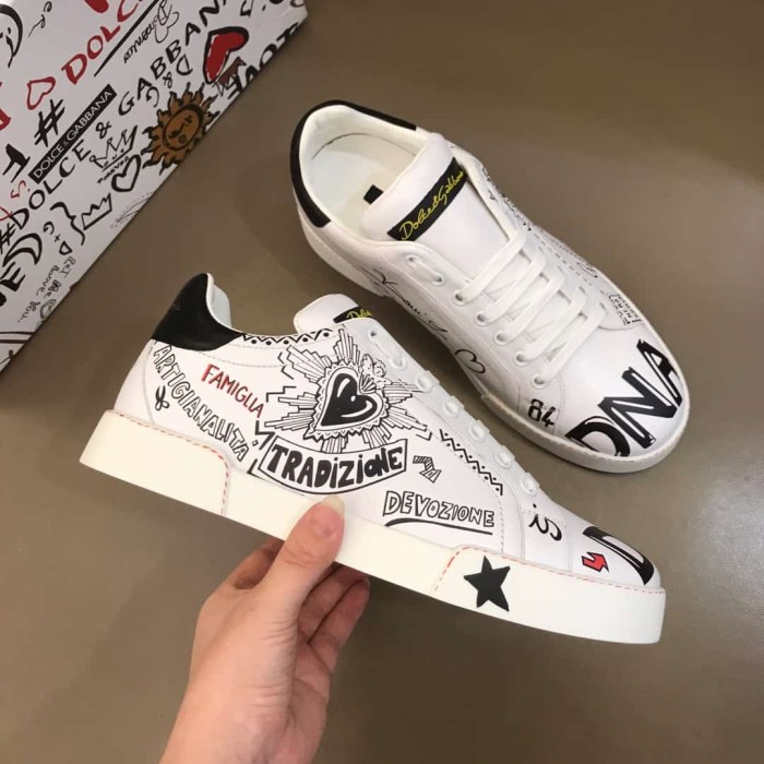 DOLCE    G@BB@N@ CALFSKIN NAPPA PORTOFINO SNEAKERS   DG29