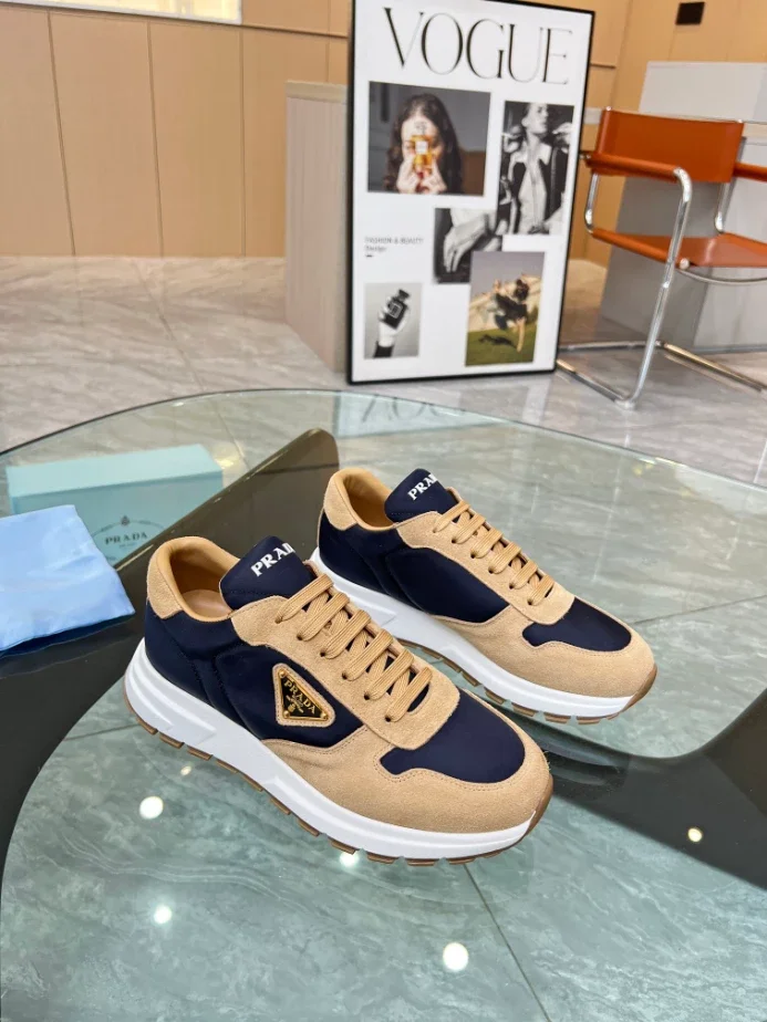 PRAX 01 DELAV SUEDE AND RE-NYLON SNEAKERS   PRD048