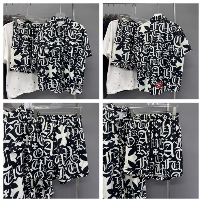 28018611 Printed Short Sleeve Shirt & Shorts Set