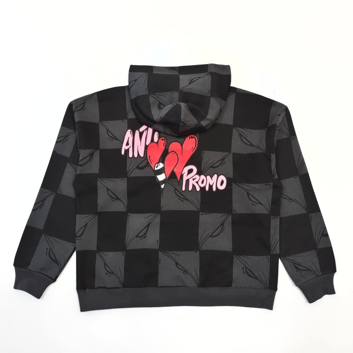 1:1 quality version 28018614 Black and Gray Check Hoodie & Pants Set