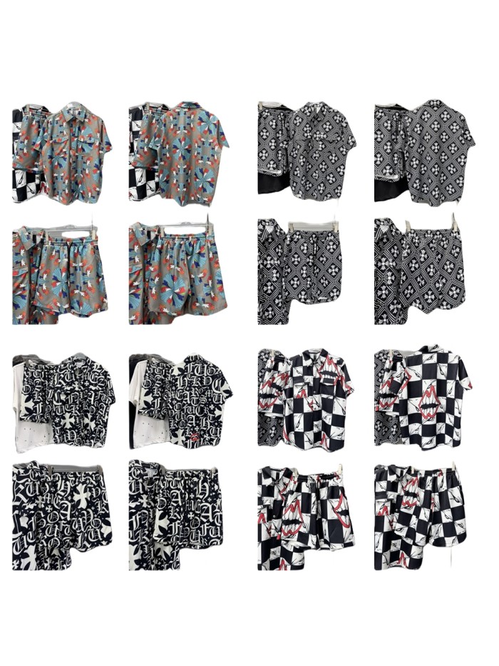 28018611 Printed Short Sleeve Shirt & Shorts Set