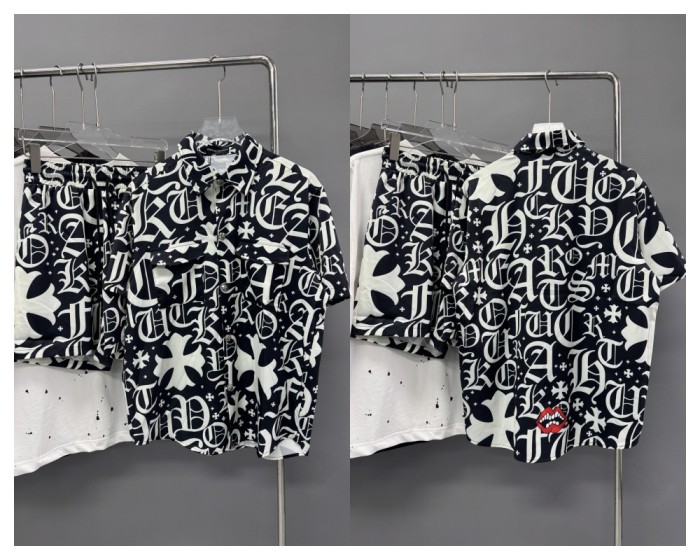 28018611 Printed Short Sleeve Shirt & Shorts Set