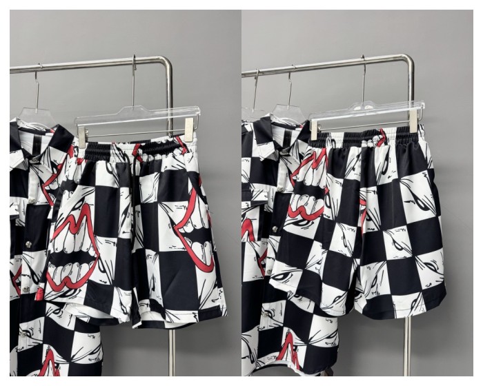 28018611 Printed Short Sleeve Shirt & Shorts Set