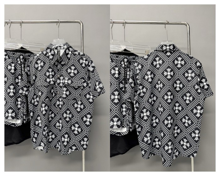 28018611 Printed Short Sleeve Shirt & Shorts Set