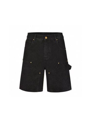1:1 quality version 28020507 Embossed  Washed Version Denim Shorts