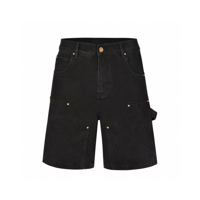 1:1 quality version 28020507 Embossed  Washed Version Denim Shorts
