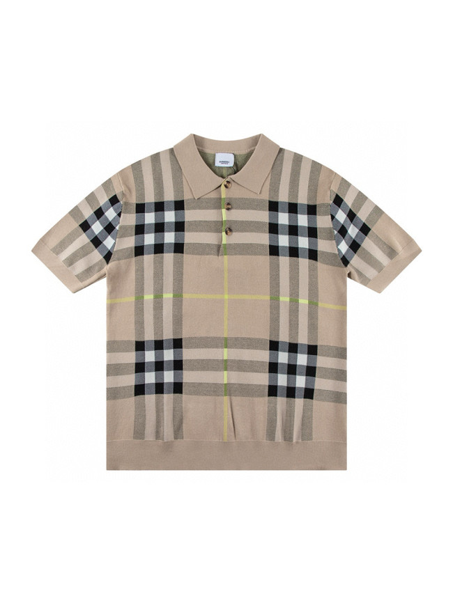 28020261 Check Knit Lapel t-shirt