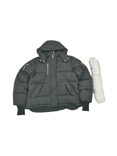 [buy more save more] 28031064 Black Down Jacket with Hair Collar
