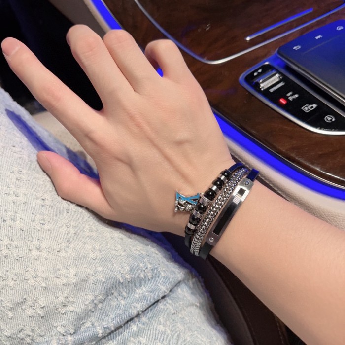 28062668 Blue Logo Charm Bracelet
