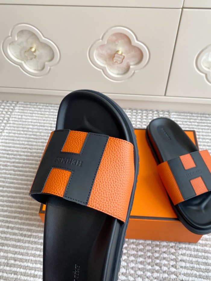 1:1 quality version 28062878 H Calfskin Slippers 5 colors