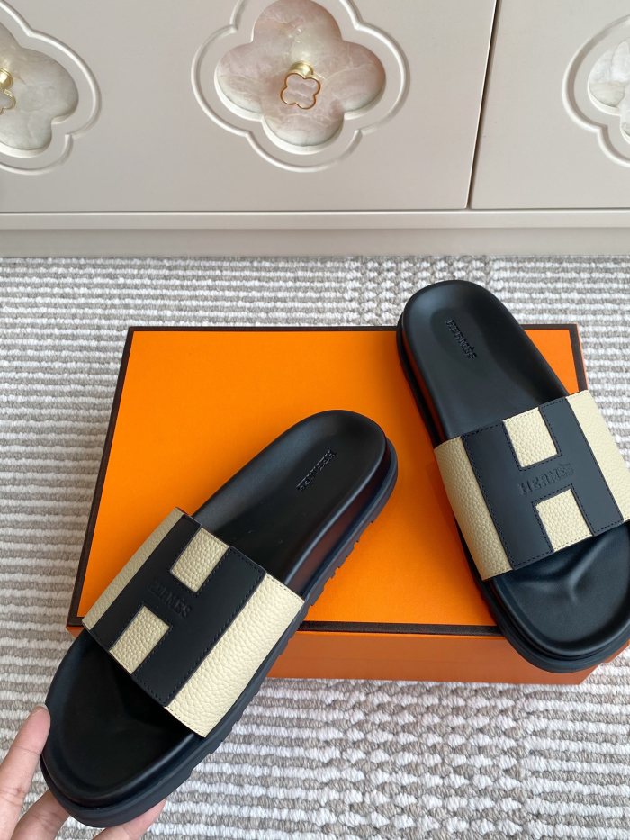 1:1 quality version 28062878 H Calfskin Slippers 5 colors