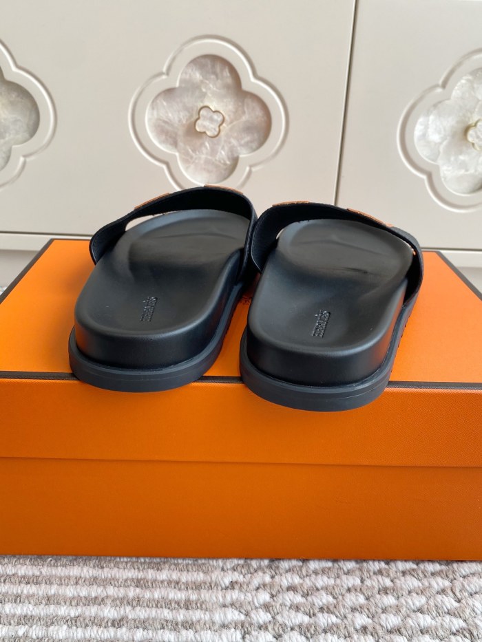 1:1 quality version 28062878 H Calfskin Slippers 5 colors