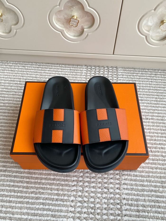 1:1 quality version 28062878 H Calfskin Slippers 5 colors