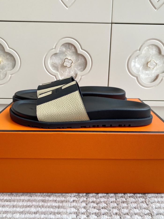 1:1 quality version 28062878 H Calfskin Slippers 5 colors