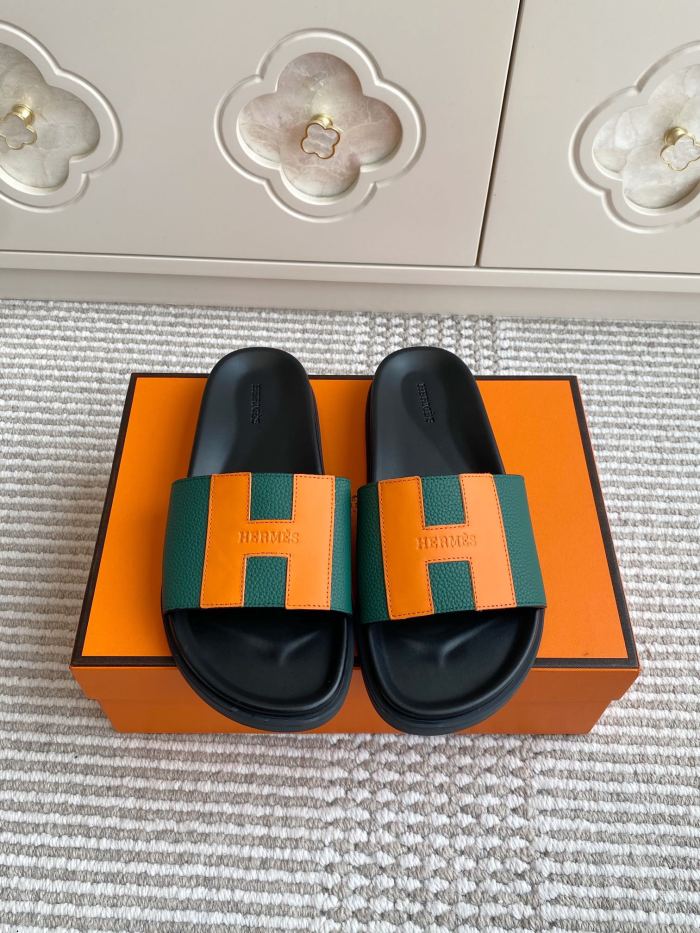 1:1 quality version 28062878 H Calfskin Slippers 5 colors