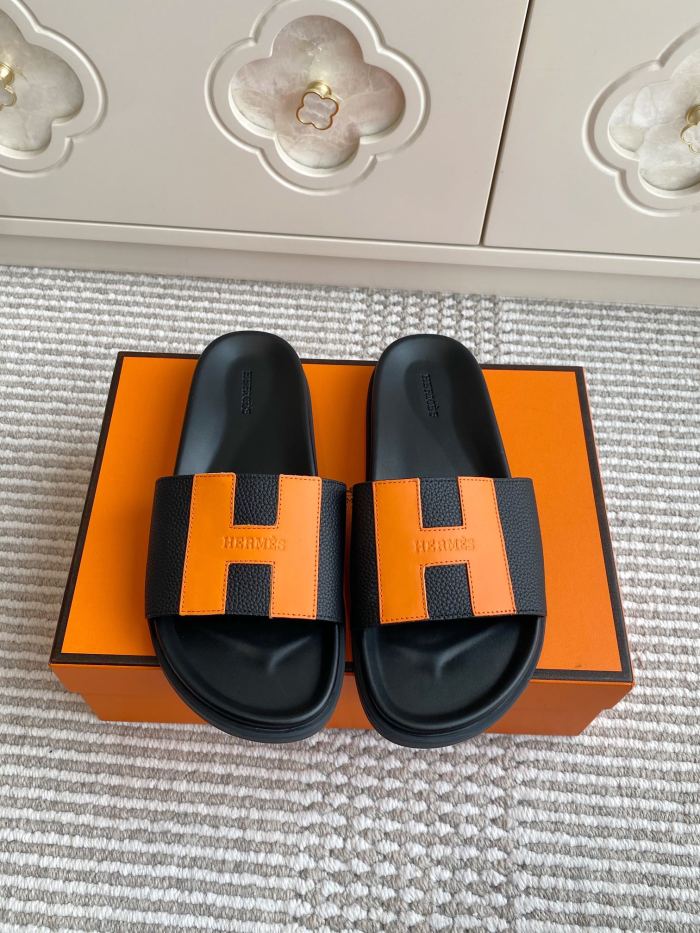 1:1 quality version 28062878 H Calfskin Slippers 5 colors