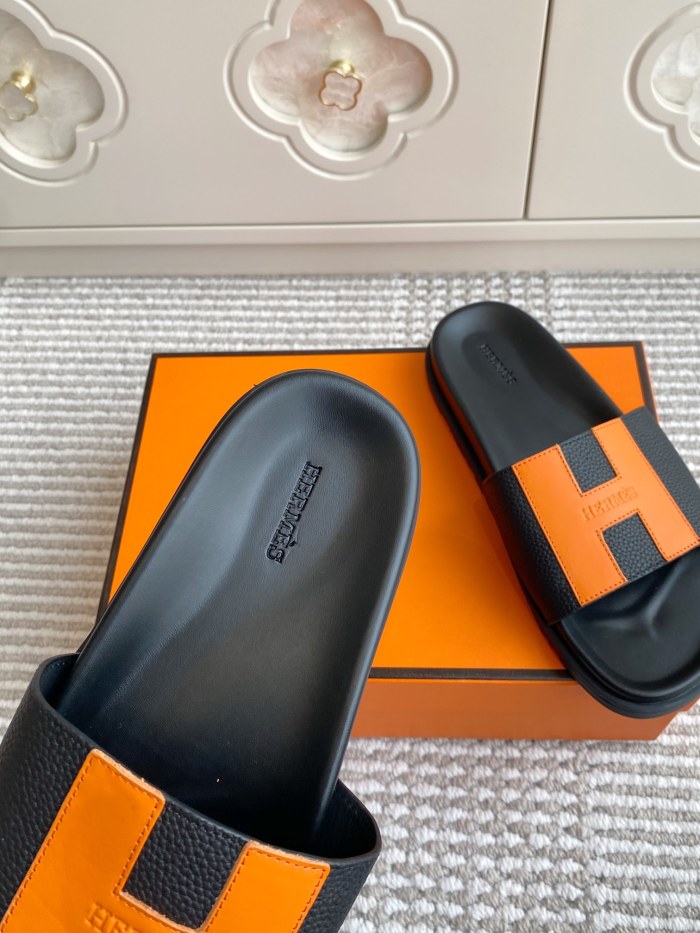1:1 quality version 28062878 H Calfskin Slippers 5 colors