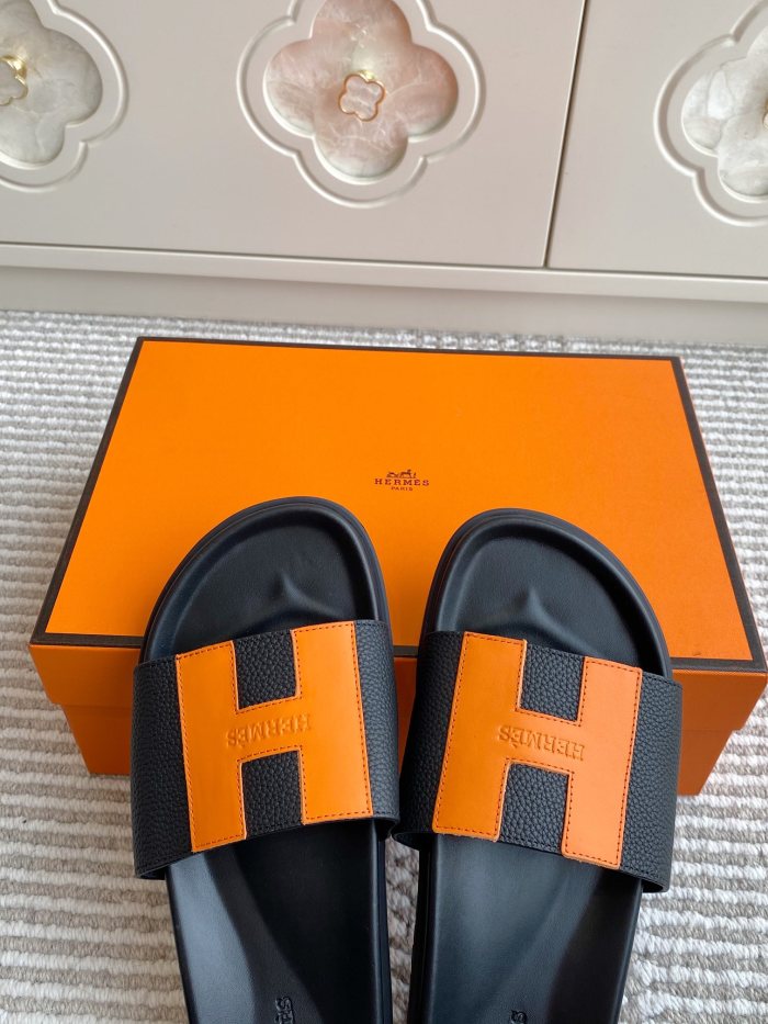 1:1 quality version 28062878 H Calfskin Slippers 5 colors