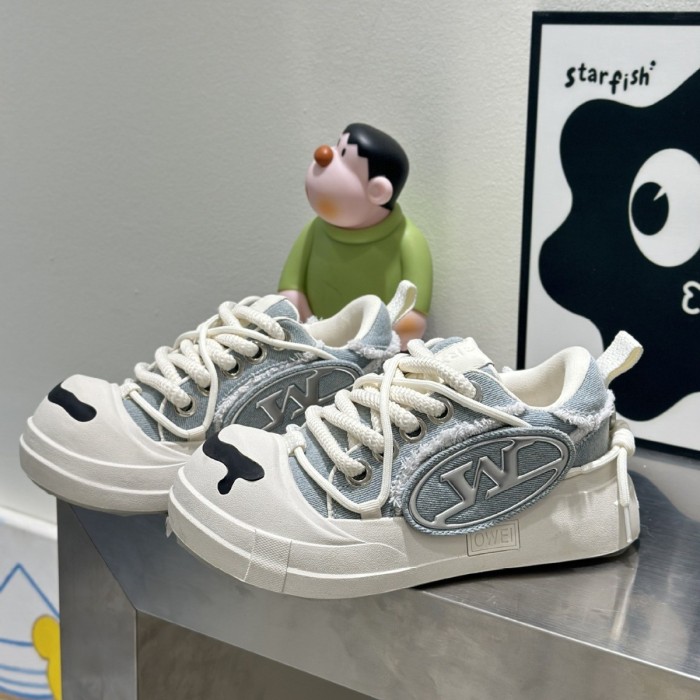 Open Smile Canvas Thick Bottom Board Shoes 3 colors