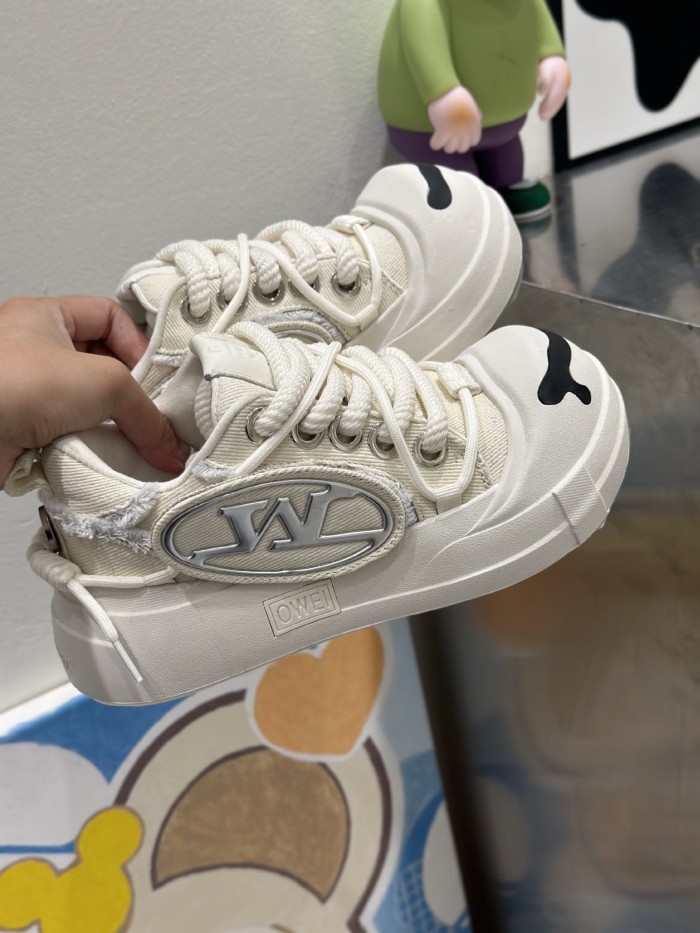 Open Smile Canvas Thick Bottom Board Shoes 3 colors