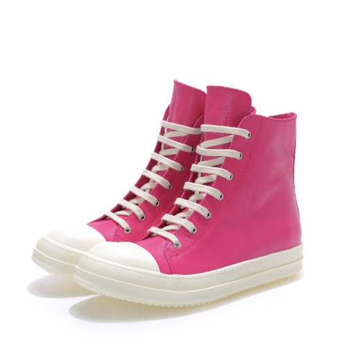 1:1 quality version Red pink thin lace zippered high top shoes