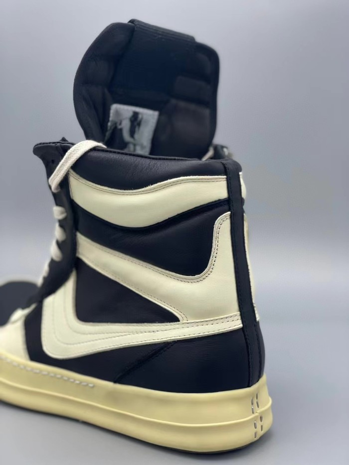 1:1 quality version Vintage black and white colorblocking heightening thick soled boots