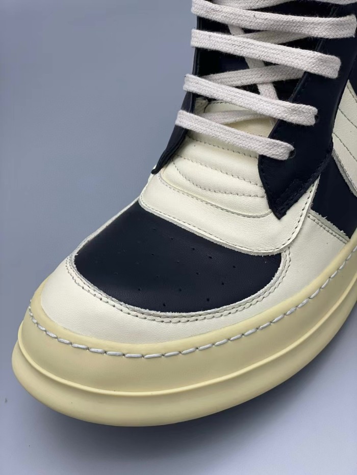 1:1 quality version Vintage black and white colorblocking heightening thick soled boots