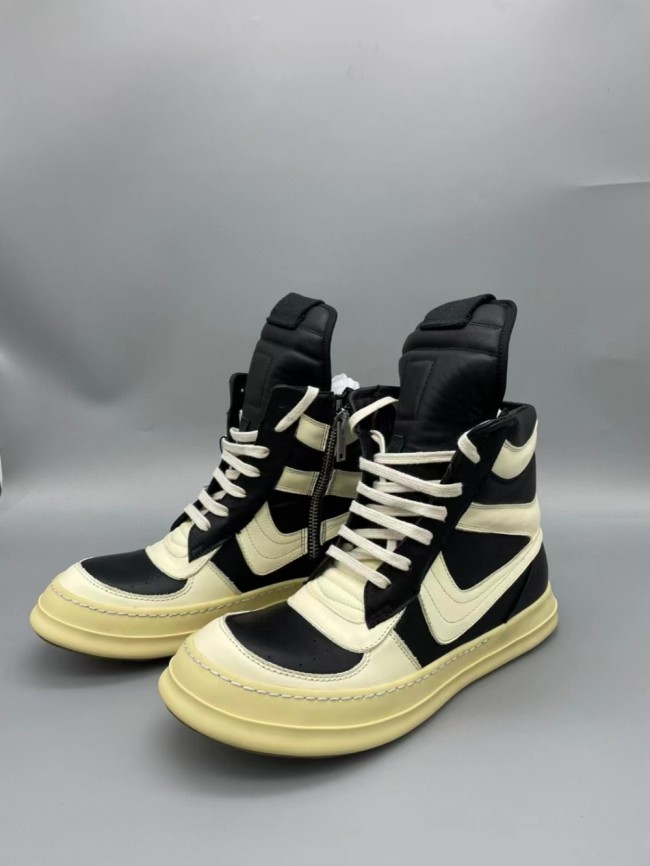 1:1 quality version Vintage black and white colorblocking heightening thick soled boots