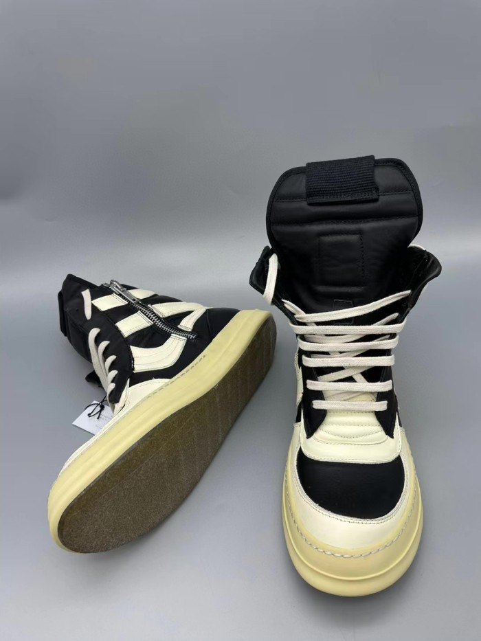 1:1 quality version Vintage black and white colorblocking heightening thick soled boots