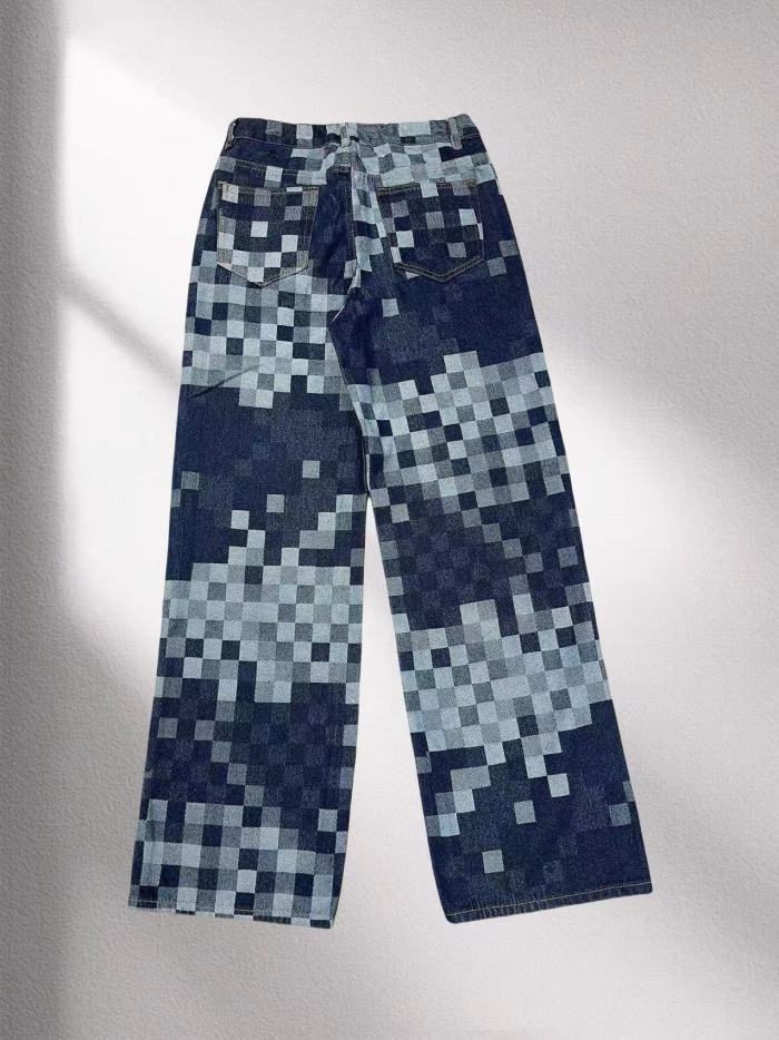28113920 Mosaic Pixel Check Jeans 2 colors