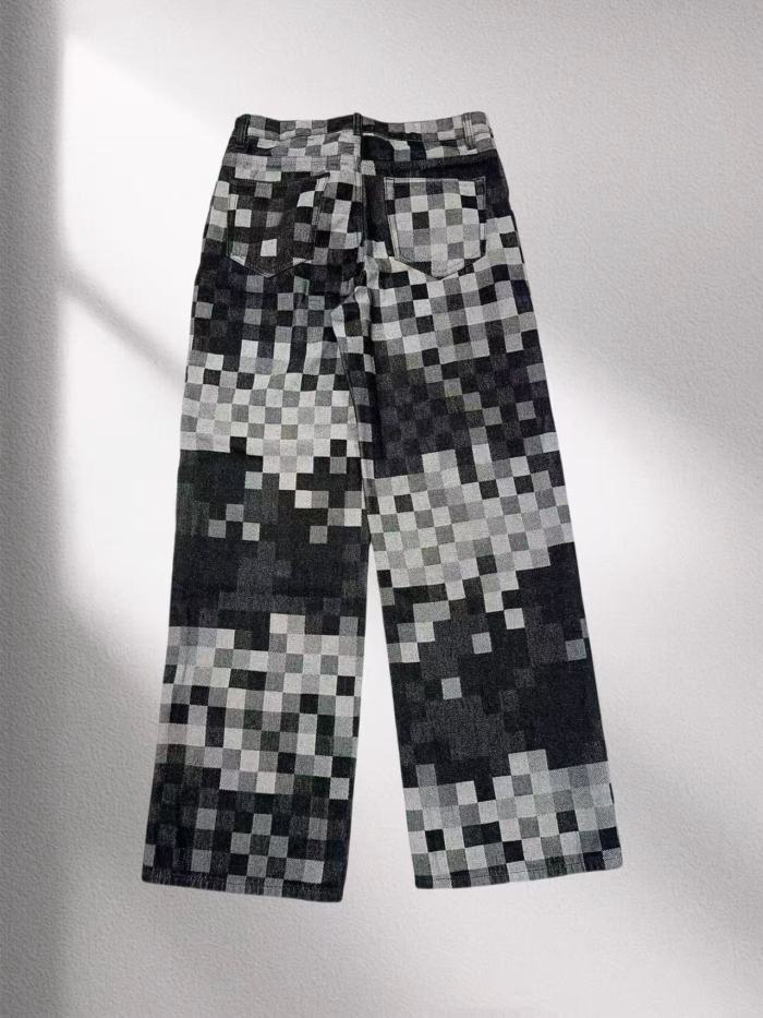 28113920 Mosaic Pixel Check Jeans 2 colors