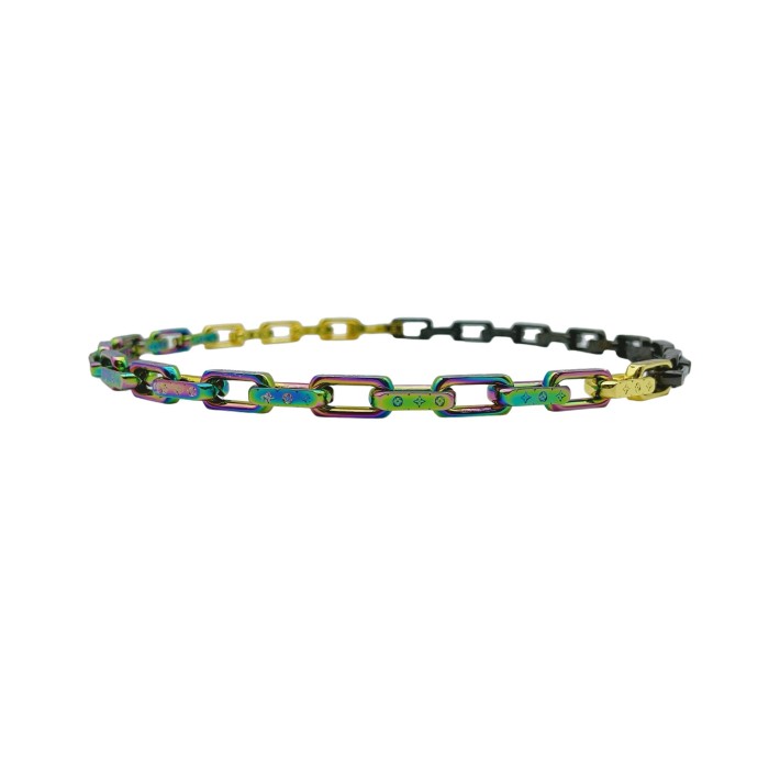 28120729 Dazzling Colorful Square Clasp Necklace