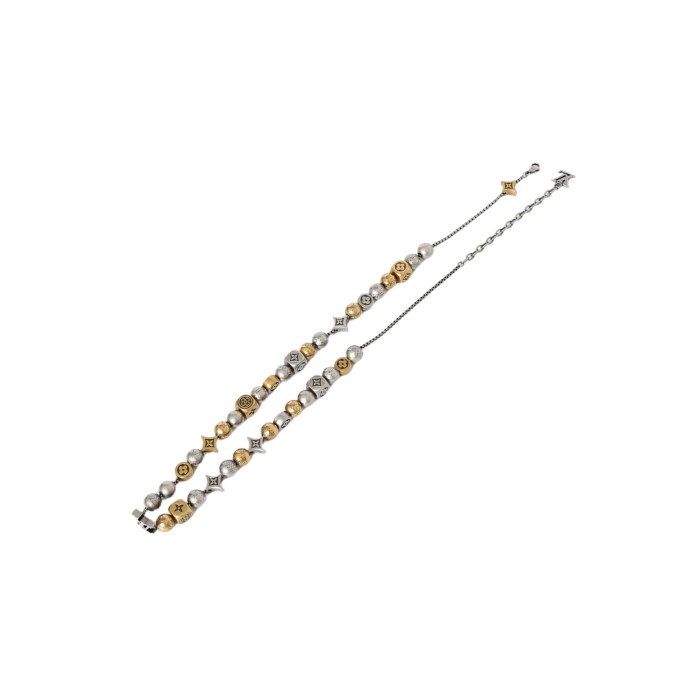 28120728 Square and round bead interlaced necklace