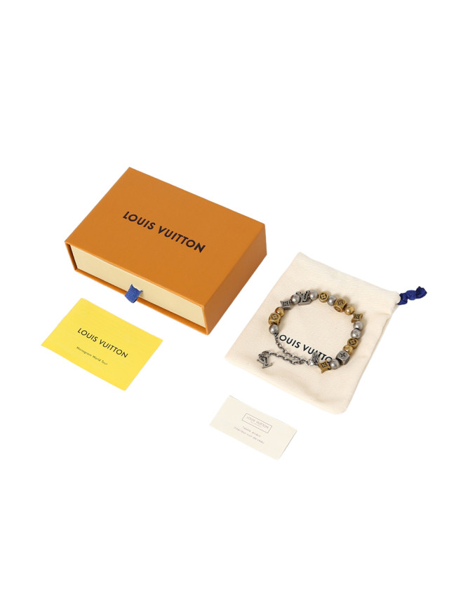 28120724 Square and round bead interlaced bracelet