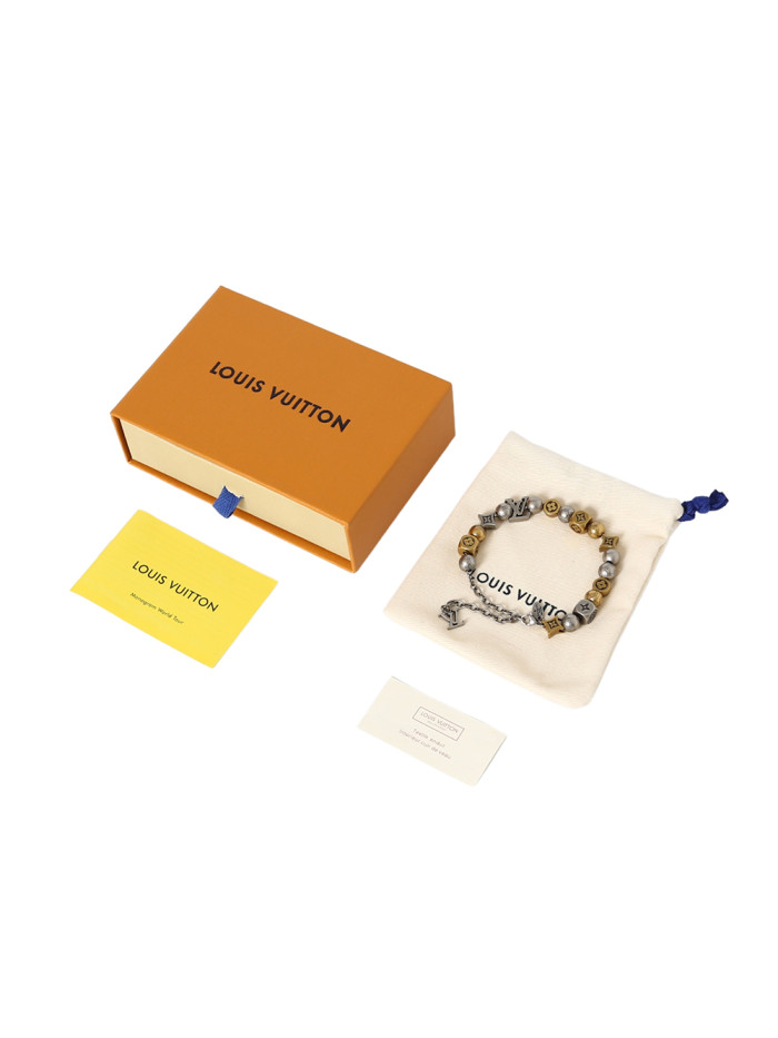 28120724 Square and round bead interlaced bracelet