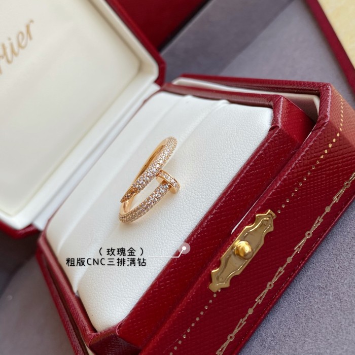 1:1 quality version C@rtier rough version full diamond stud ring