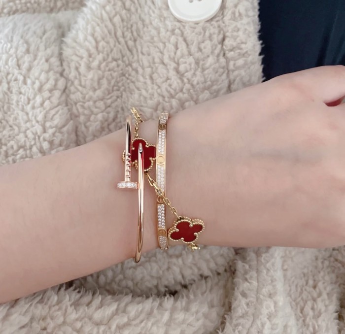 1:1 quality version Thin version of the head and tail hollow pipe nail bracelet