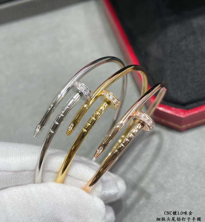 1:1 quality version Thin version of the head and tail hollow pipe nail bracelet