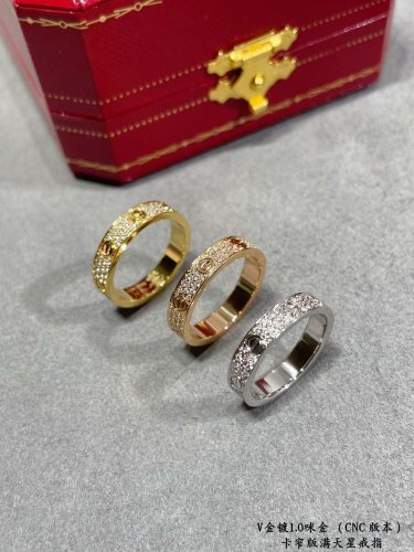 1:1 quality version CNC narrow version full of stars hand-set diamond ring