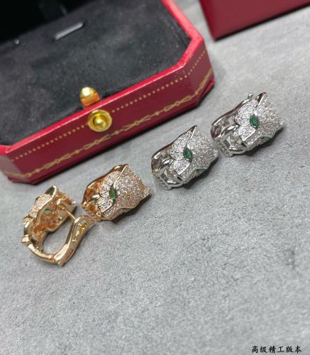 1:1 quality version CNC C@rtier Leopard Head Earrings