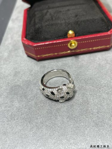 1:1 quality version C@rtier leopard head ring